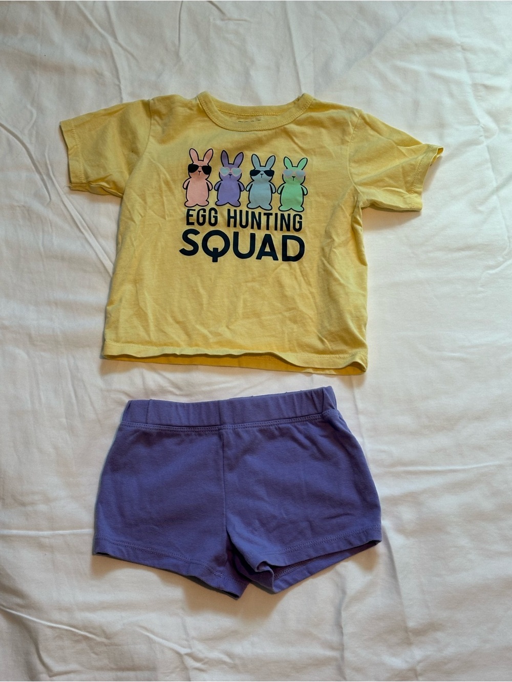 The Children's Place Yellow and Purple “Egg Hunting Squad” - 18-24M